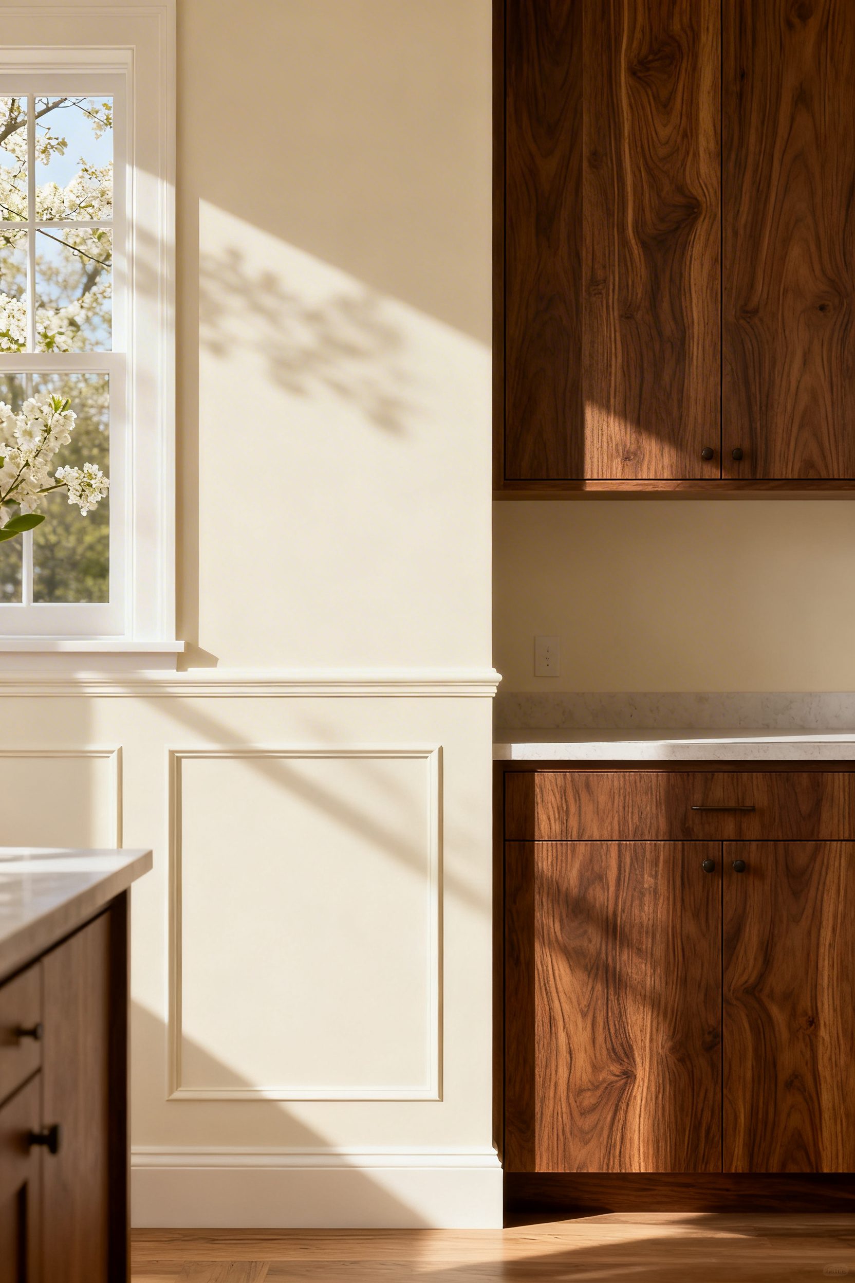 Sunlit Cream with Walnut Woods