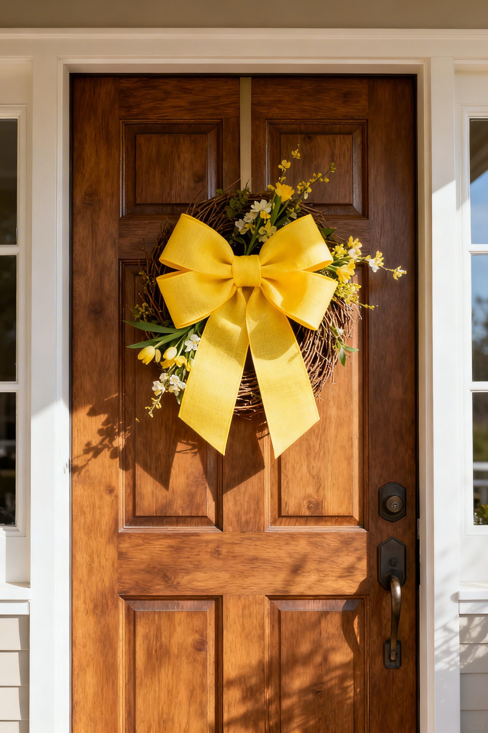 Sunshine Yellow Bow Door Hanger