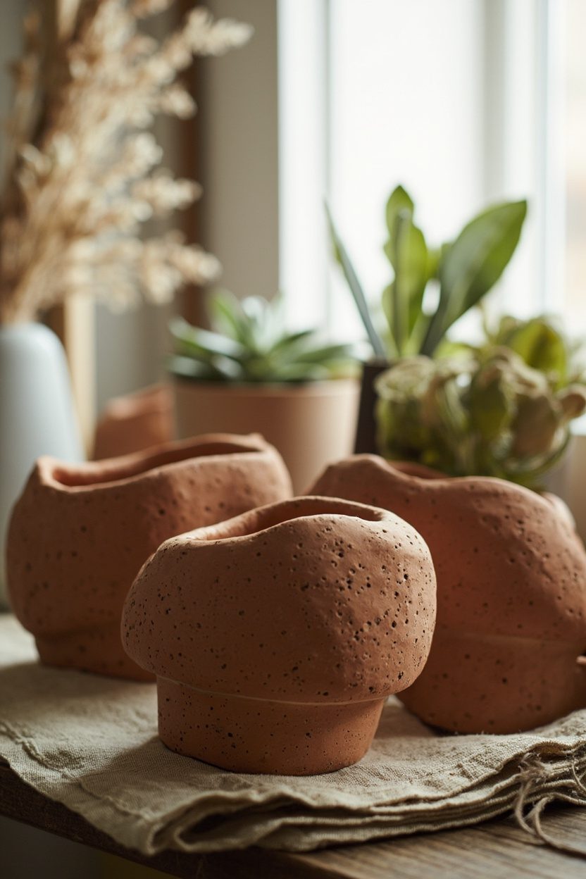 Terracotta Mushroom Planters
