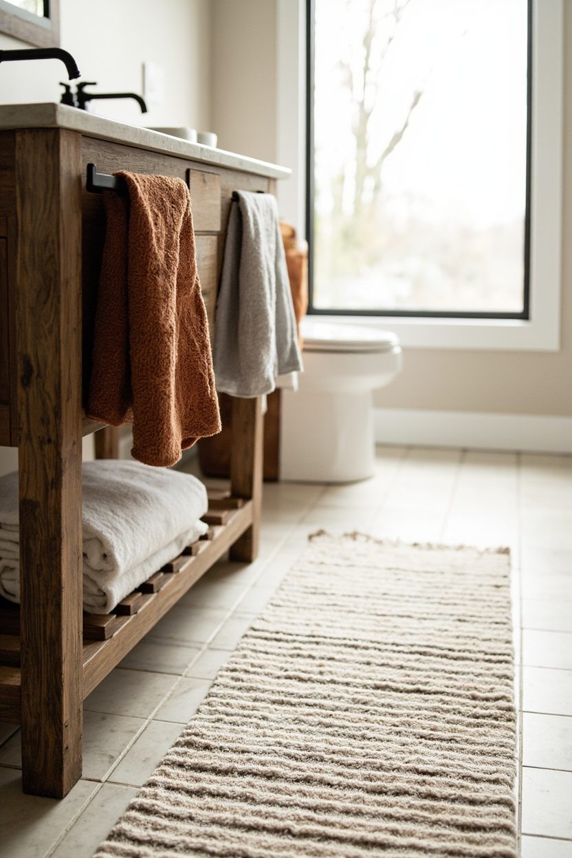 Terracotta terry and striped runners