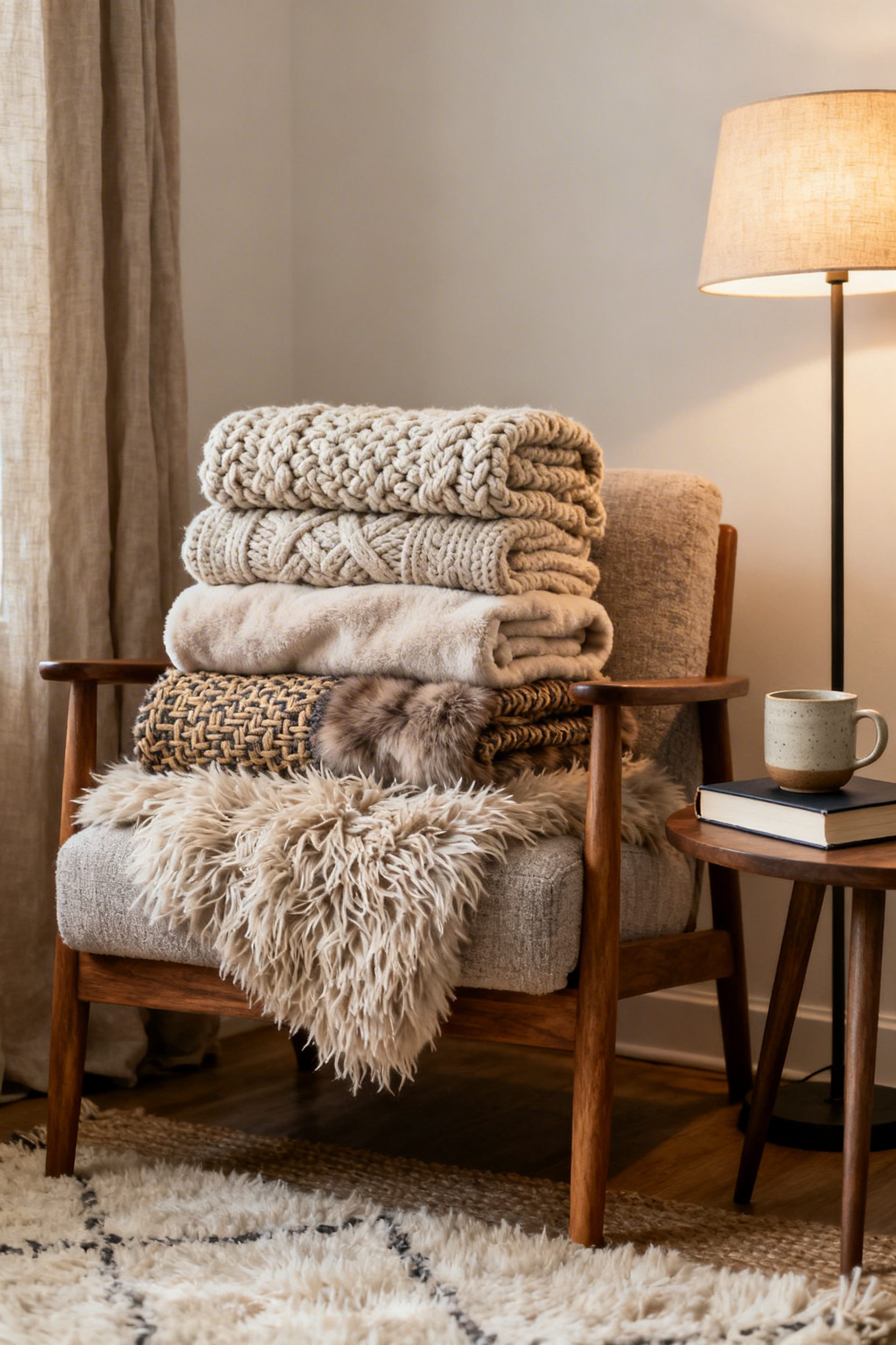 Textural Throw Stack