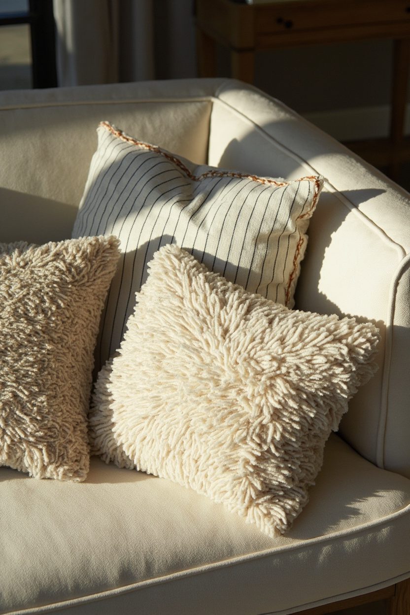 Textured Bouclé with Striped Accents