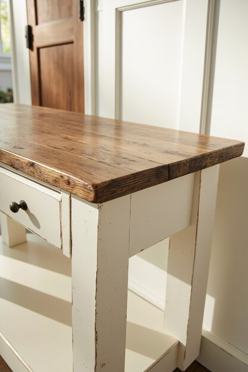 Two-Tone Rustic Entryway Table