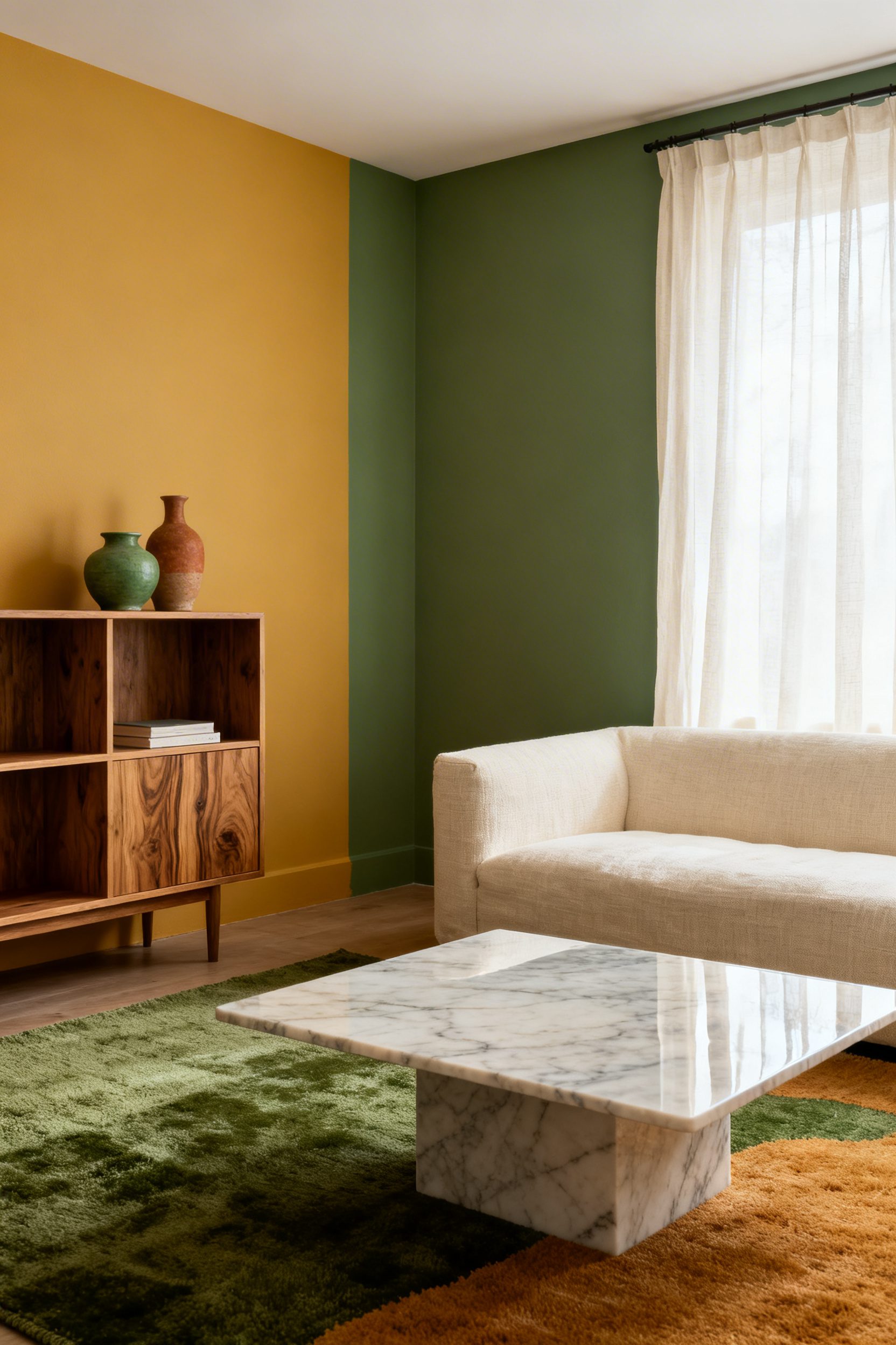 Unexpected Ochre and Green Pairings