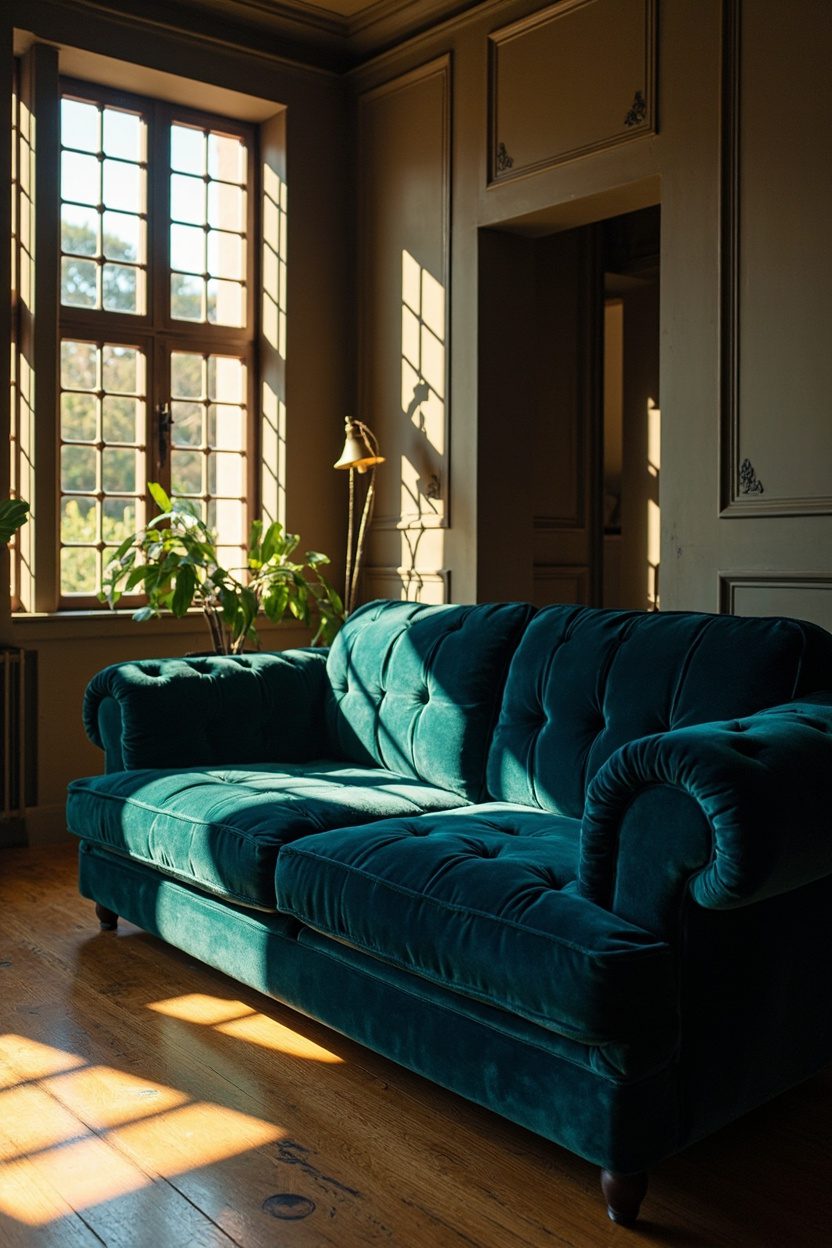 Velvet Tuxedo Sofas In Jewel Tones