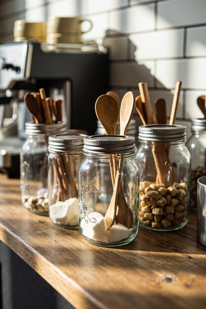 Vintage Mason Jar Accessory Display
