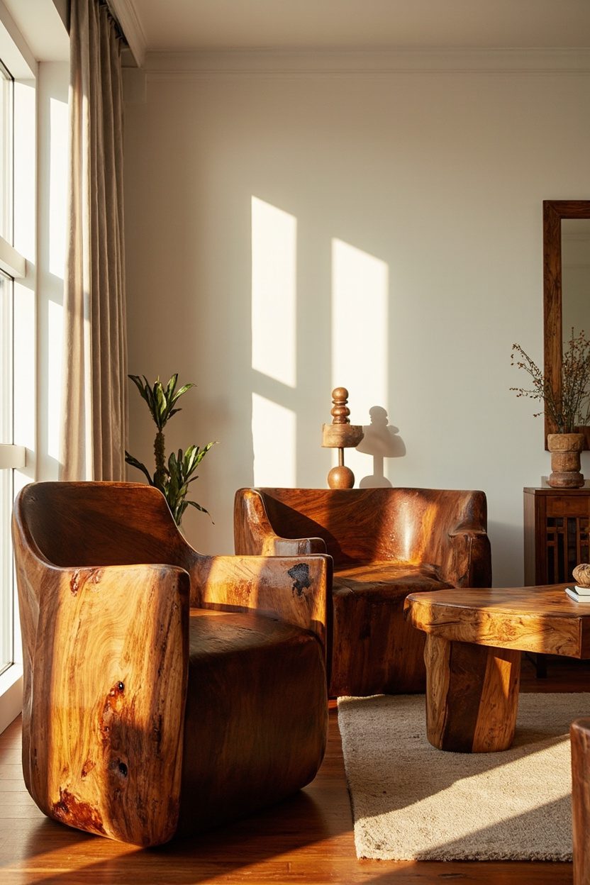 Warm Wood Finishes With Heft