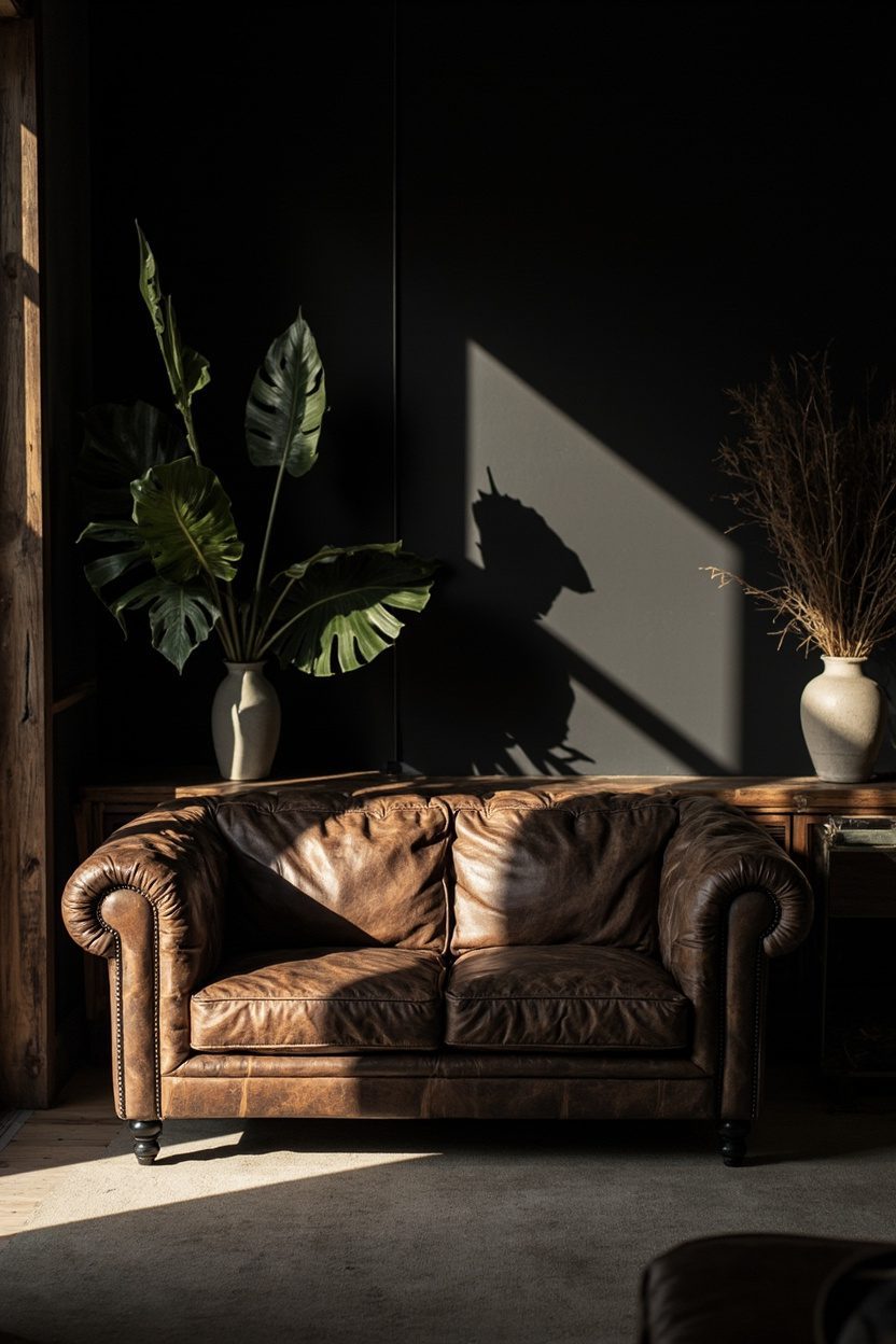 Weathered Leather Sofas