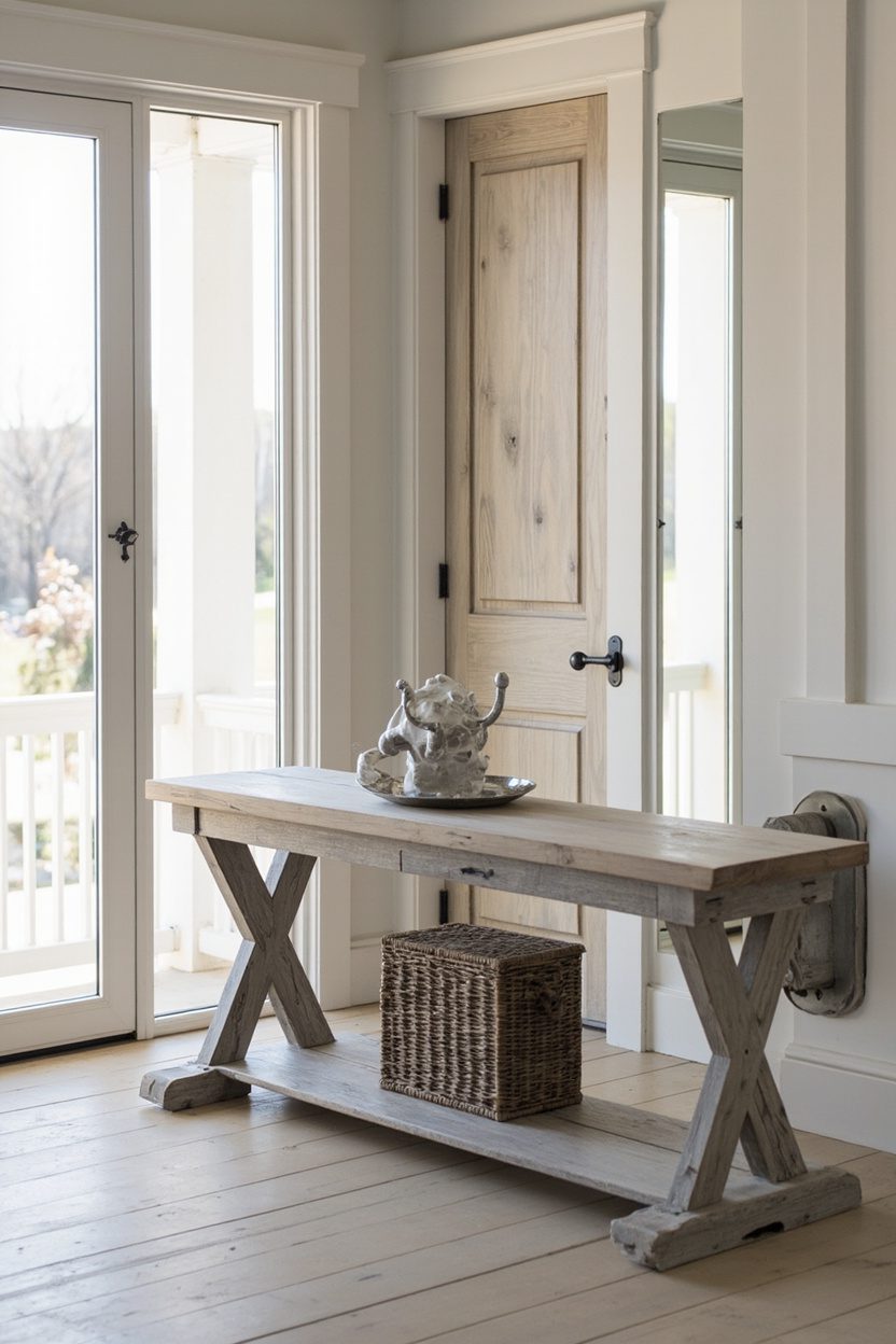Weathered Oak Entryway Table