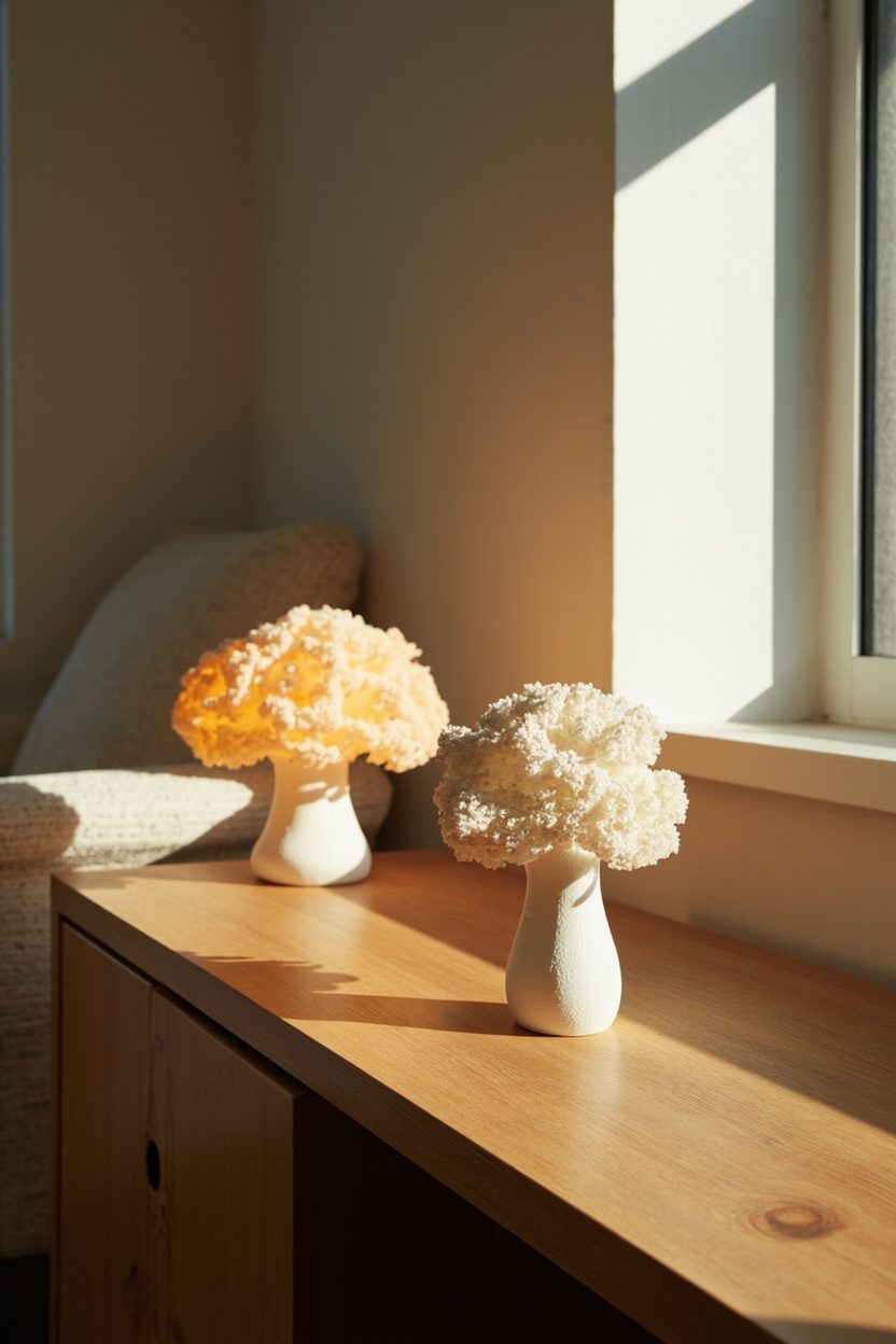 Whimsical Mycelium Lamps