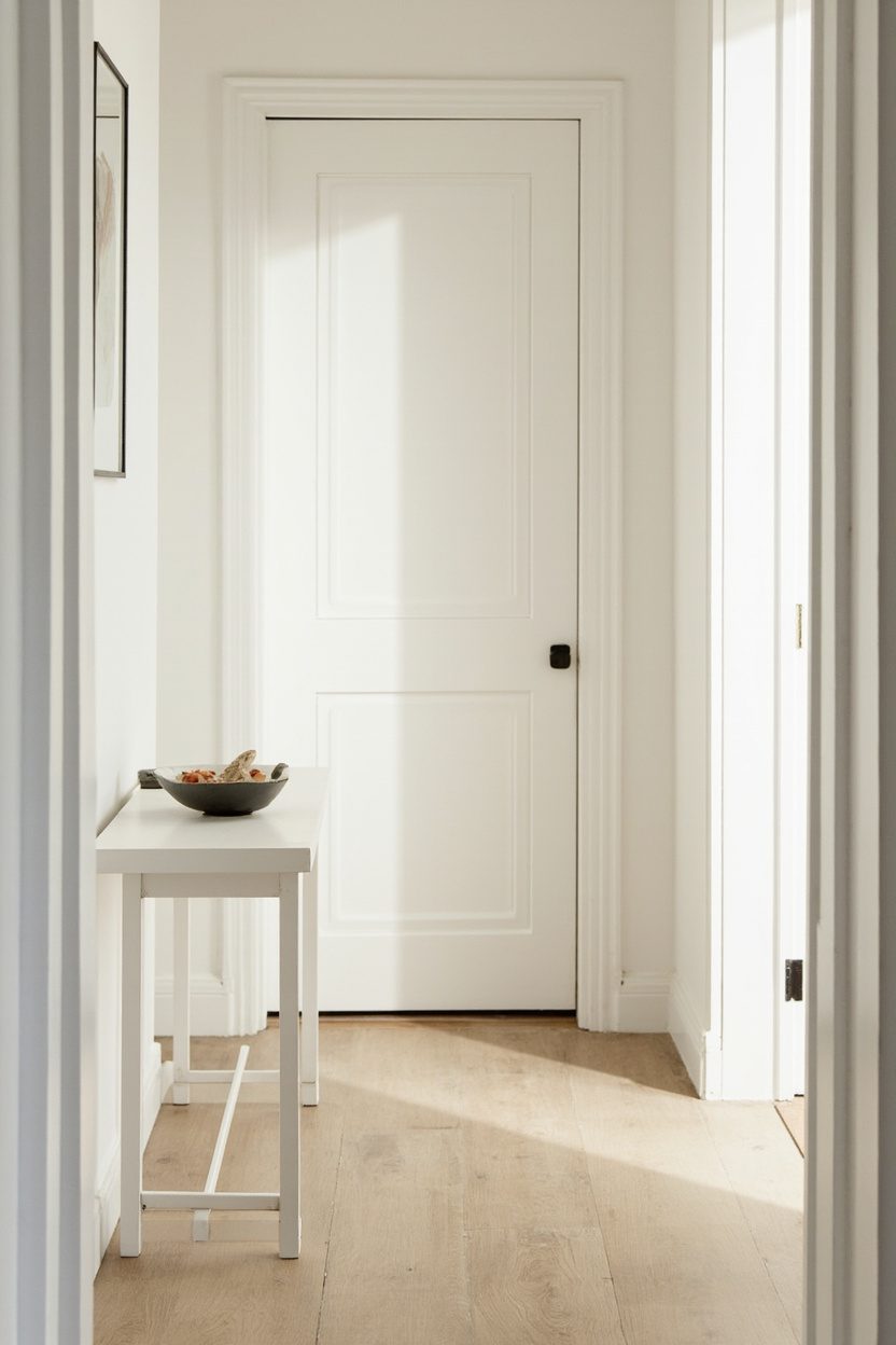 White Slim Thin Entryway Table