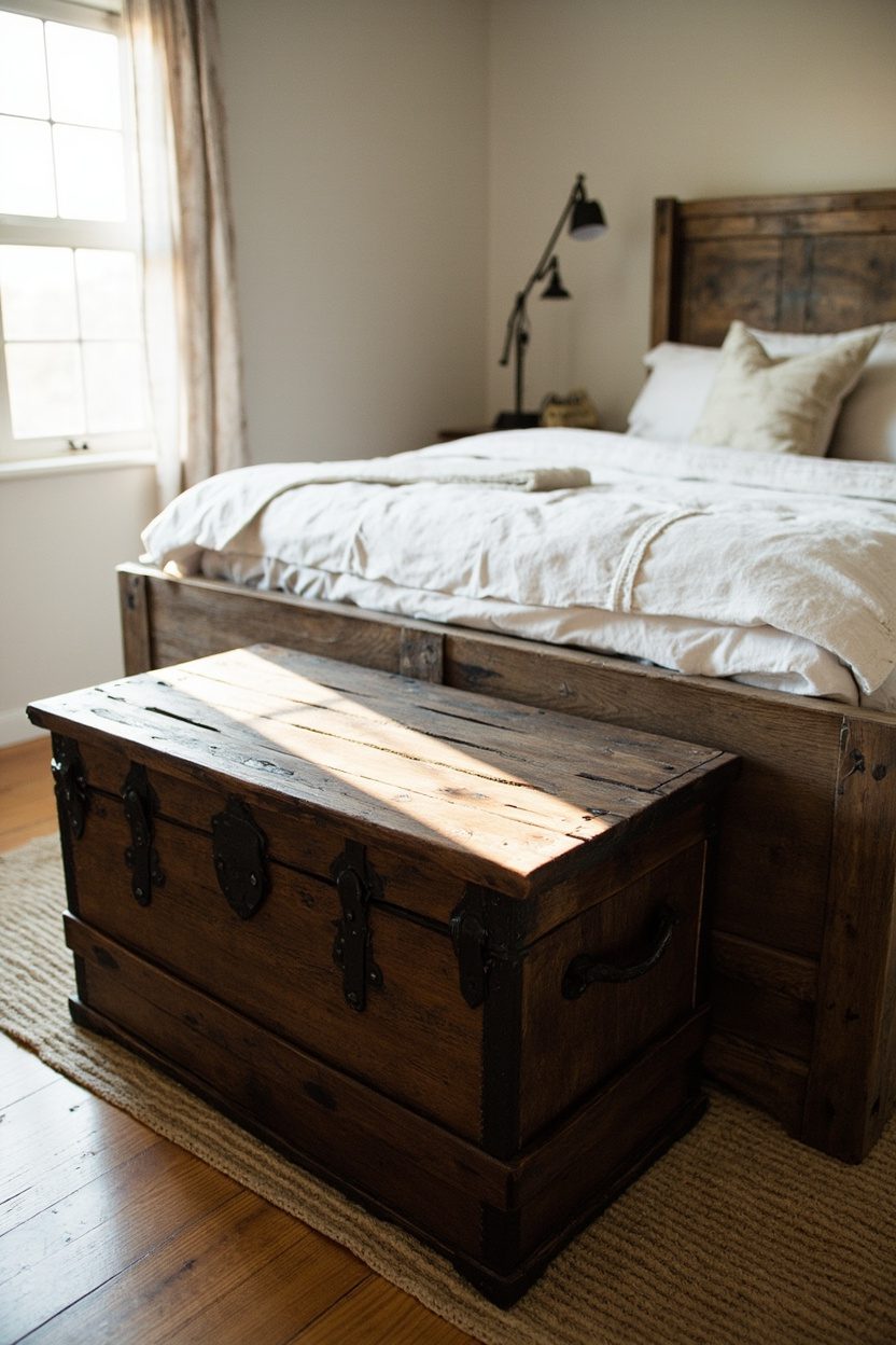 Antique Trunk As Joint Bench