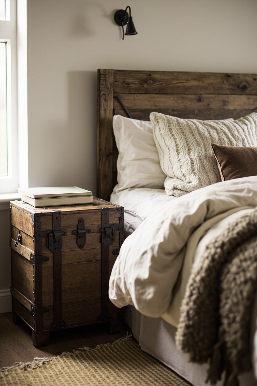 Antique Trunk as Nightstand