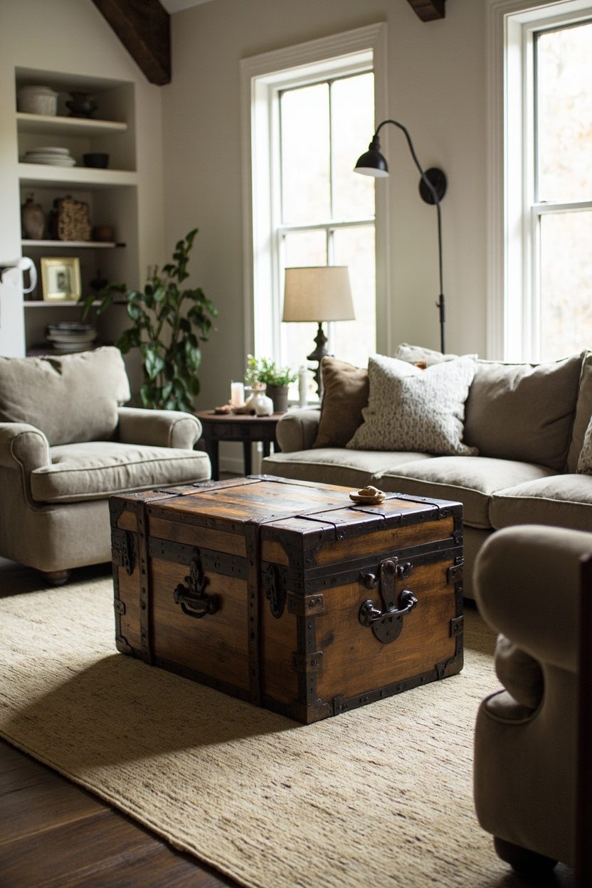 Antique Trunks as Coffee Tables