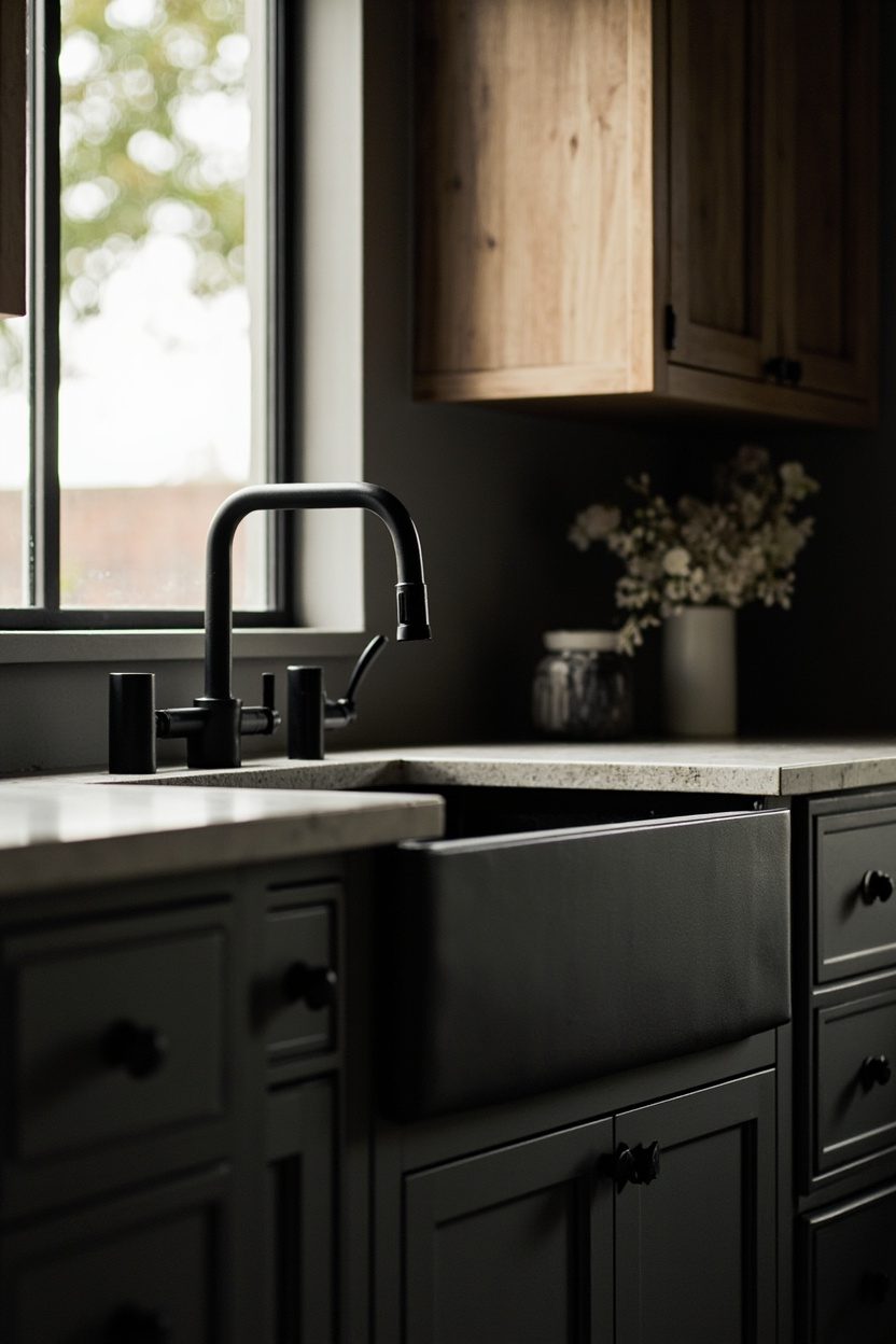 Apron-Front Sink, Dark