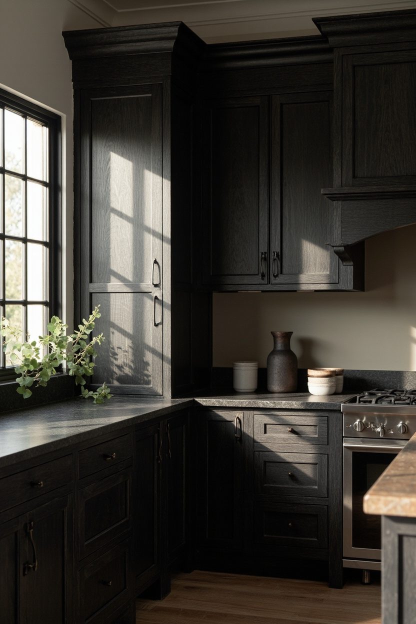 Blackened Oak Cabinets