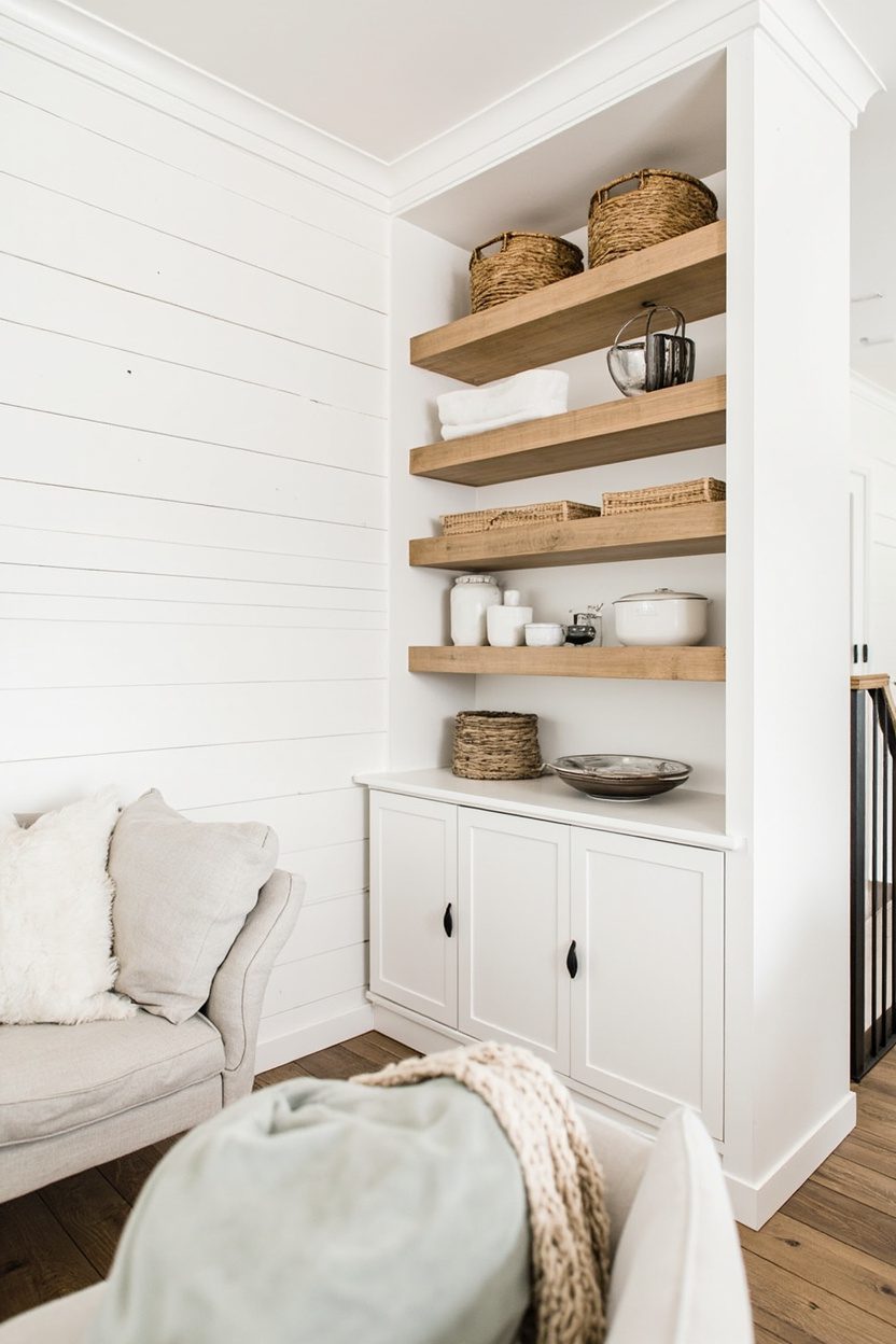 Built‑In Shiplap Shelves