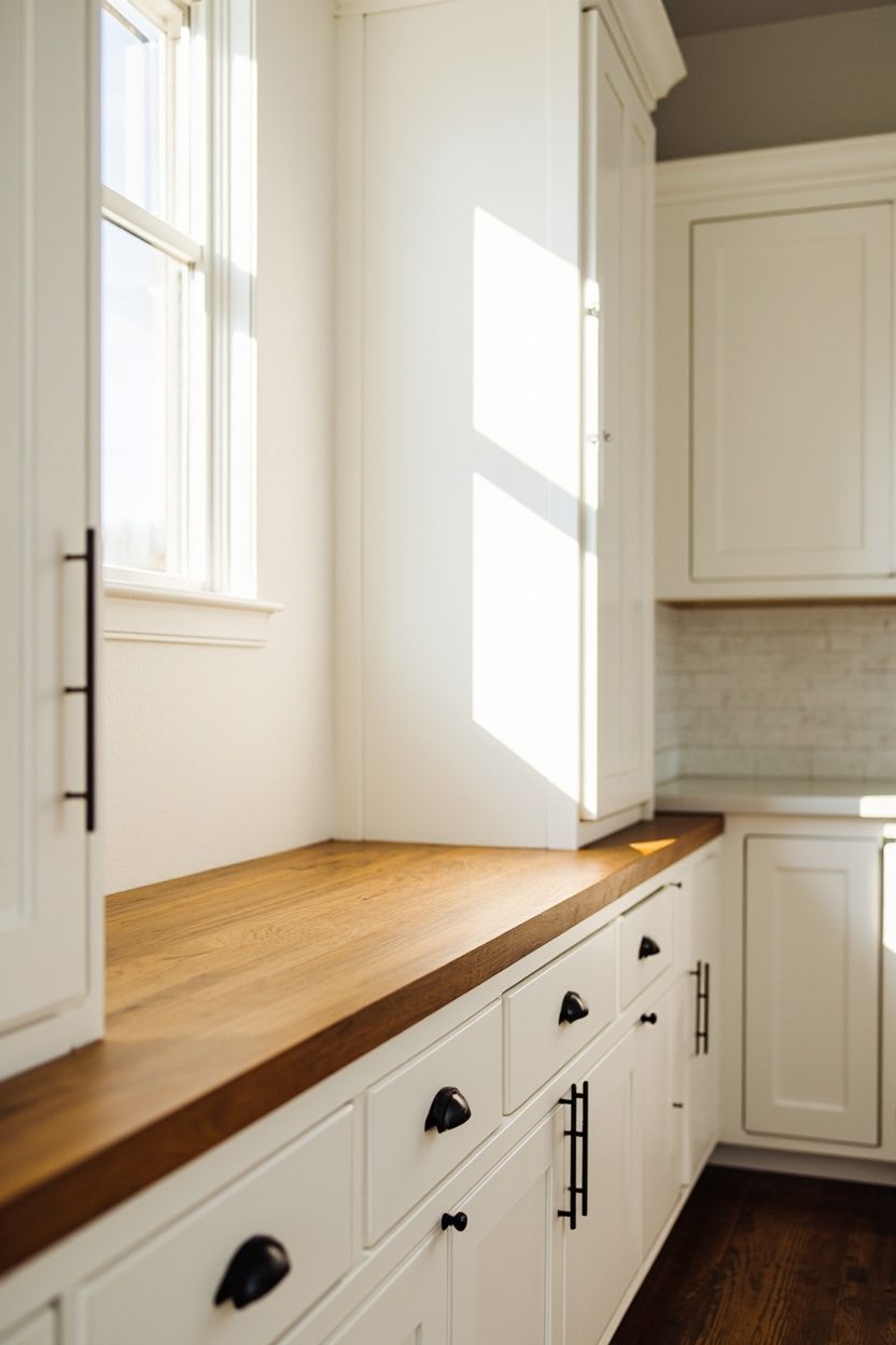 Butcher Block Breakfast Nook Ledge