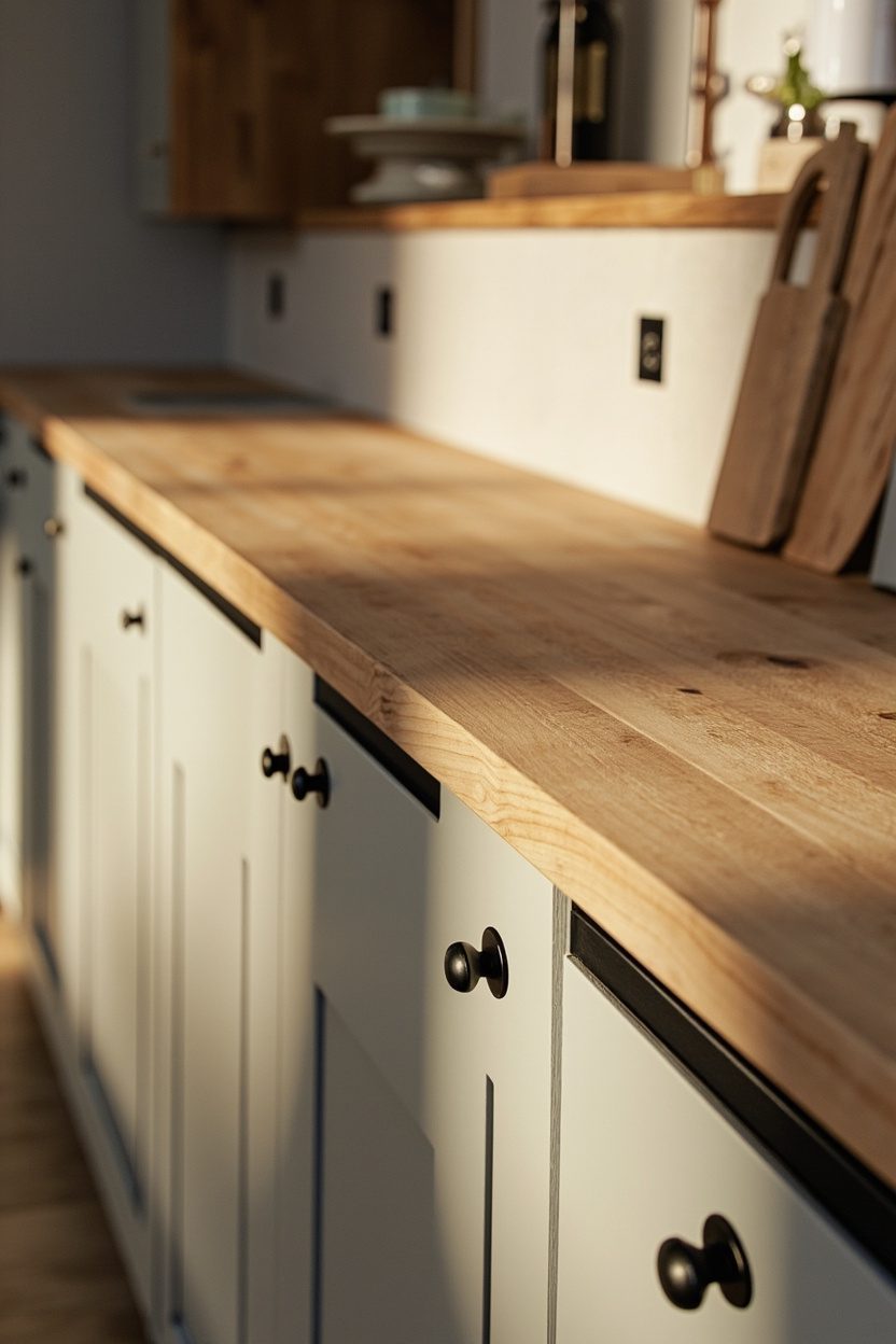 Butcher Block with Matte Black Hardware