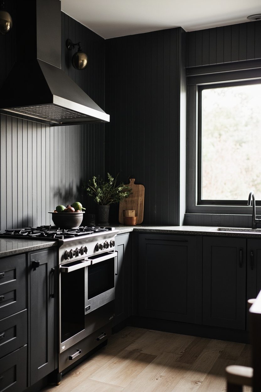 Charcoal Beadboard Walls