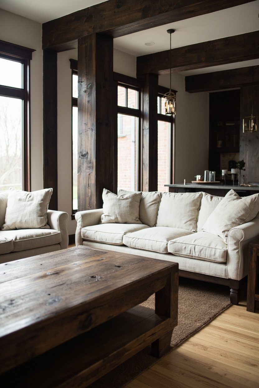 Dark Wood Farmhouse Sofa Pairings
