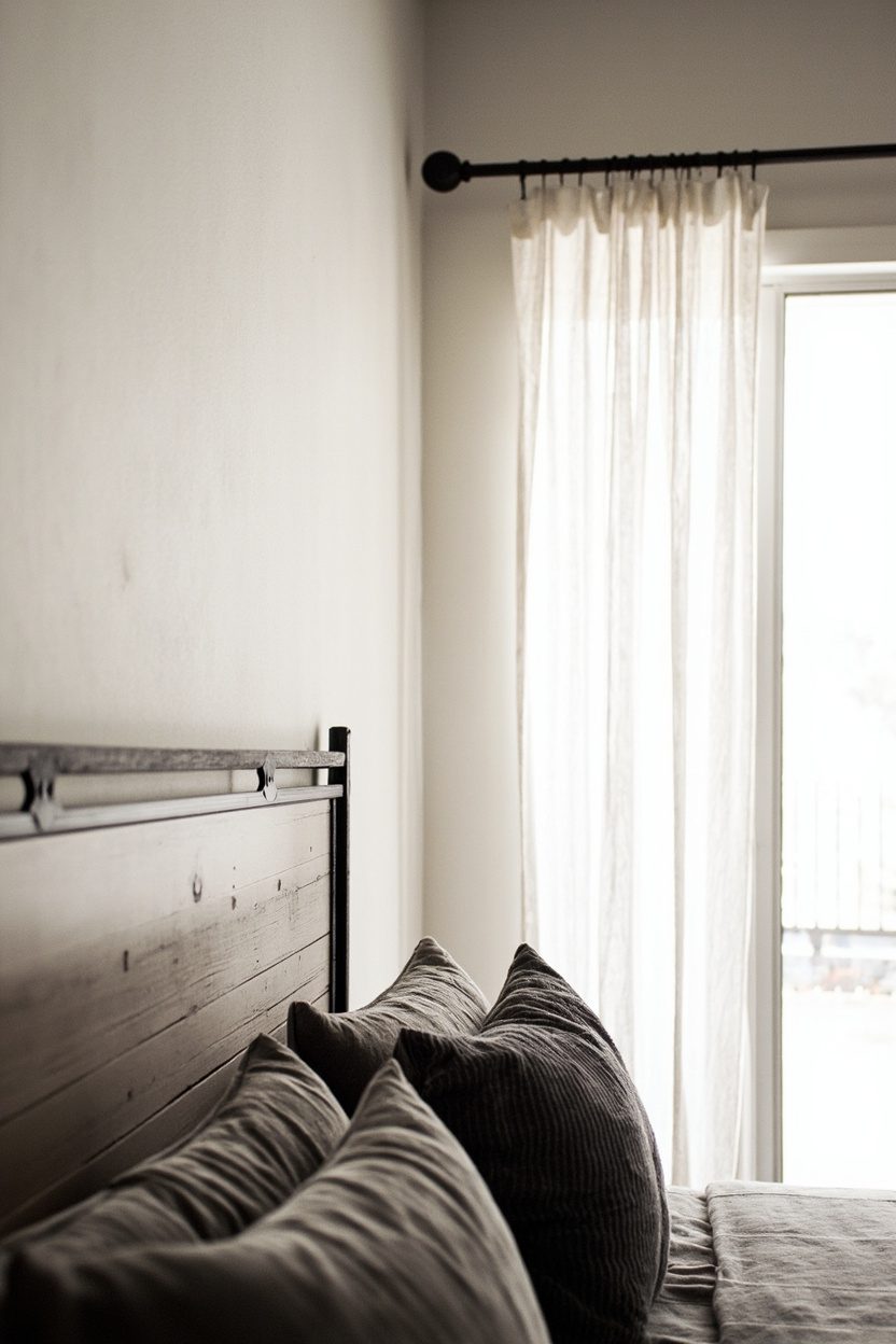 Distressed Black Iron Curtain Rods