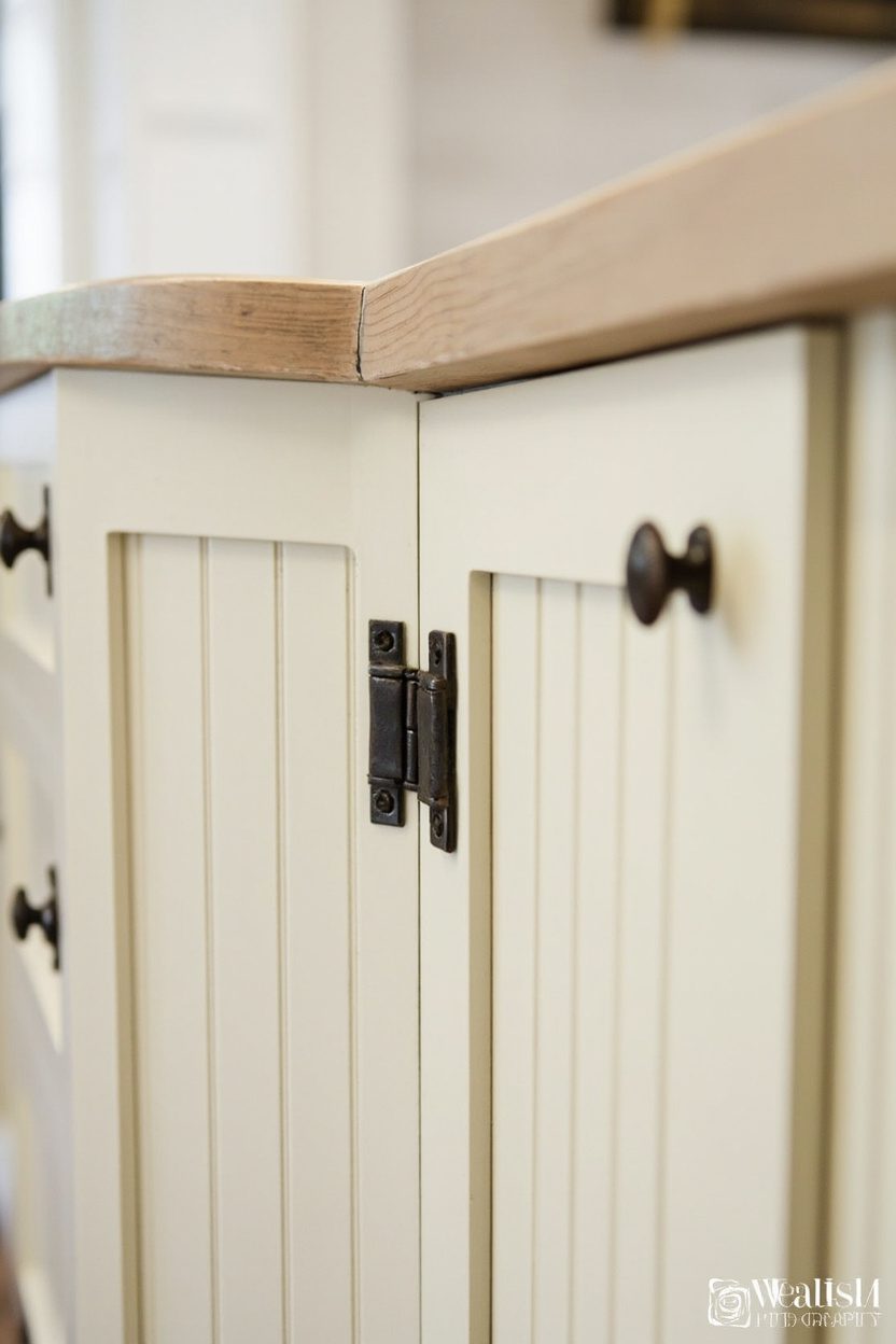 Exposed Hinges on Beadboard Fronts