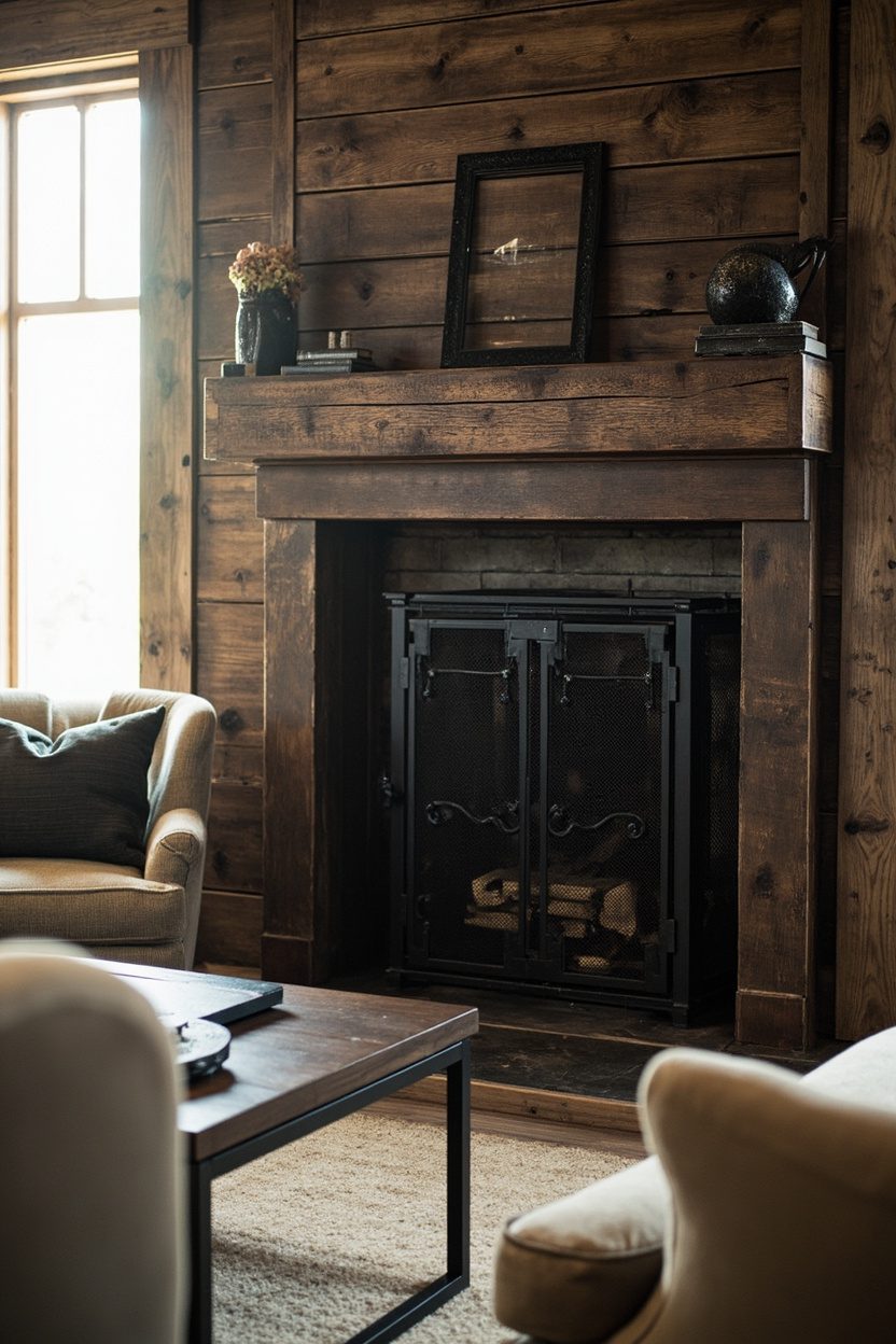 Iron Fireplace Screens, Farmhouse Mantel