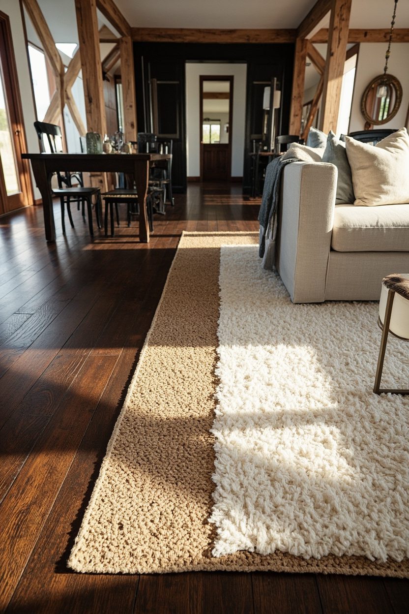 Layered Jute and Wool Rugs