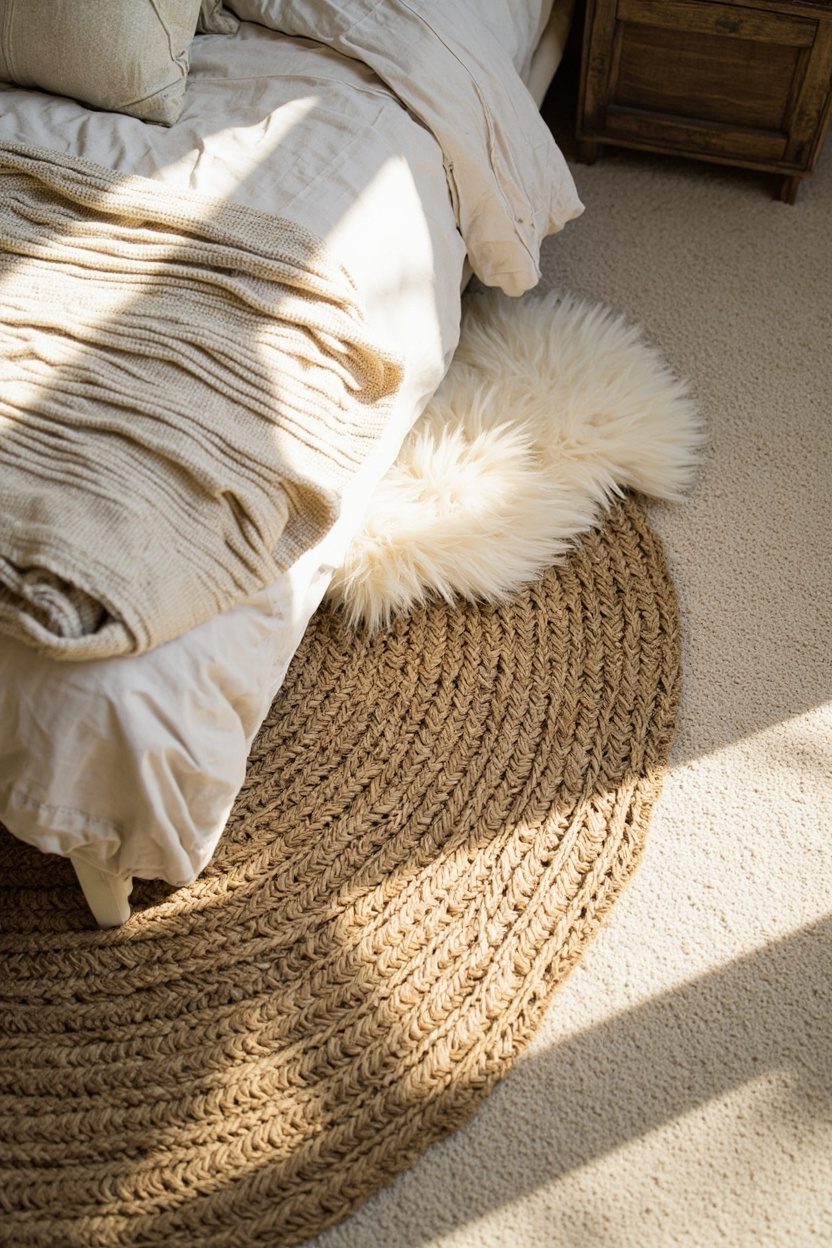 Layered Jute and Wool Rugs