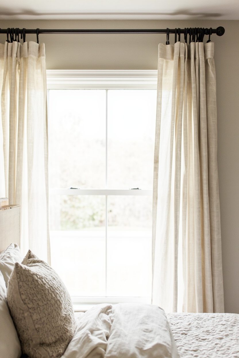 Matte Iron Curtain Rods and Rings