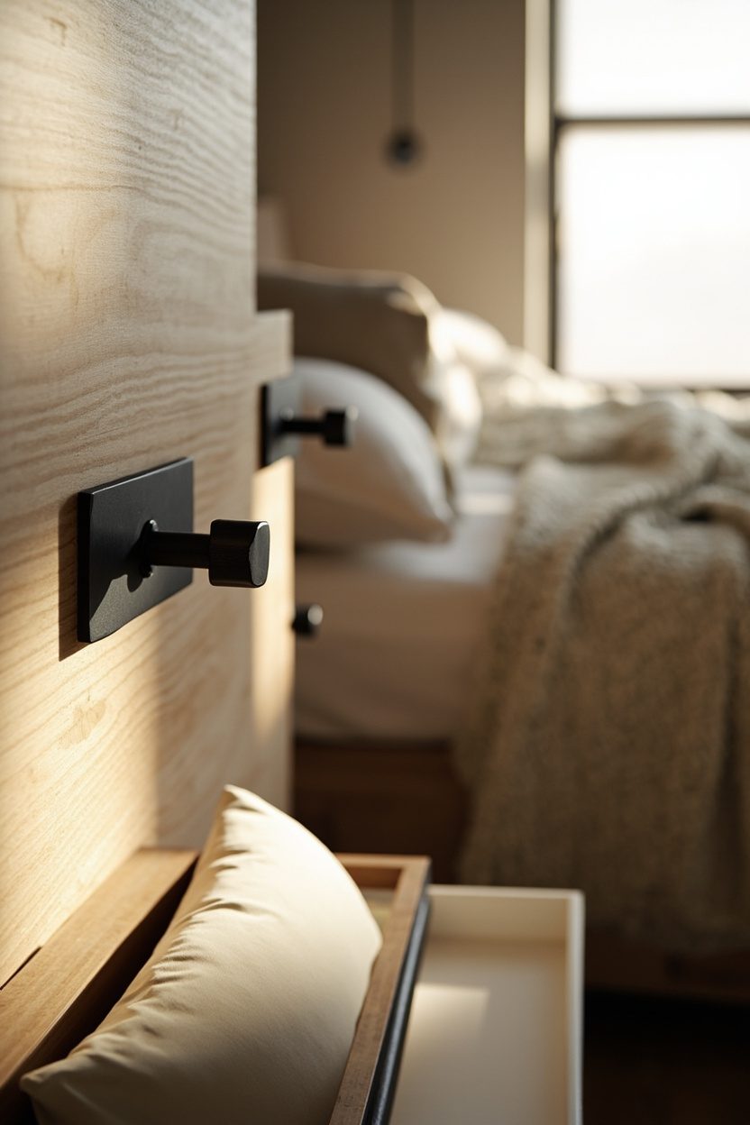 Matte black hardware and hooks