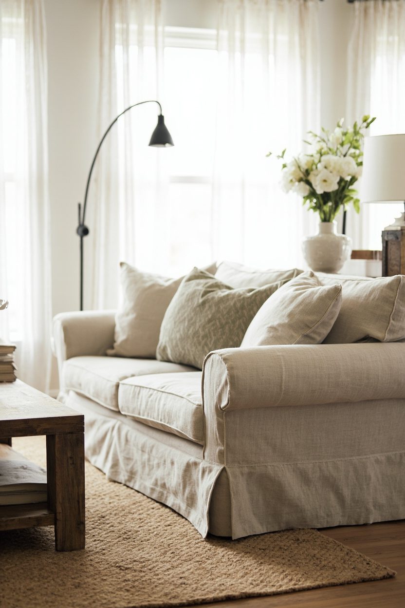 Neutral Linen Slipcovers Under $100
