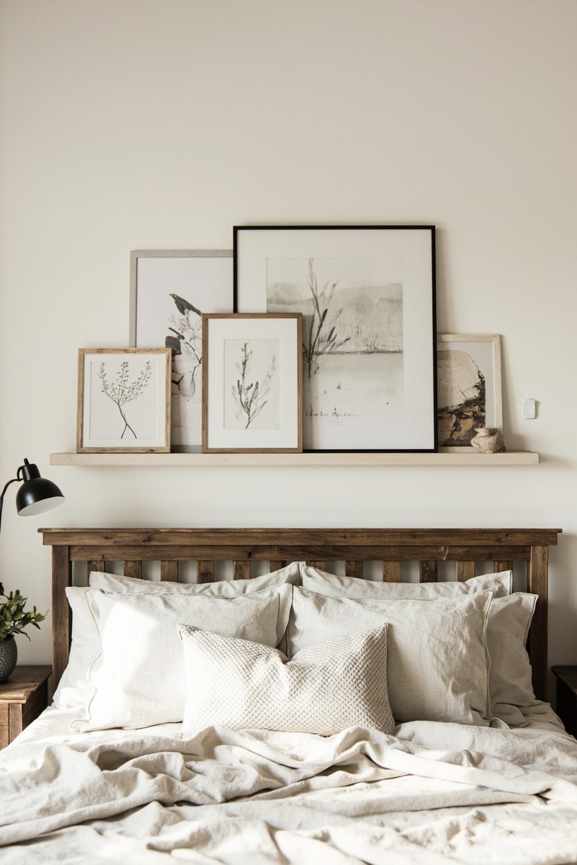 Renter-safe picture ledges and art