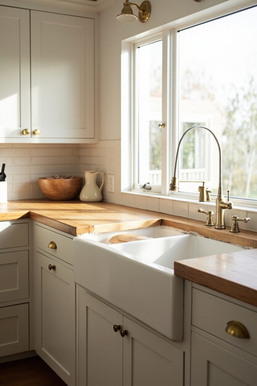 Rustic Oak Butcher Block Perimeter
