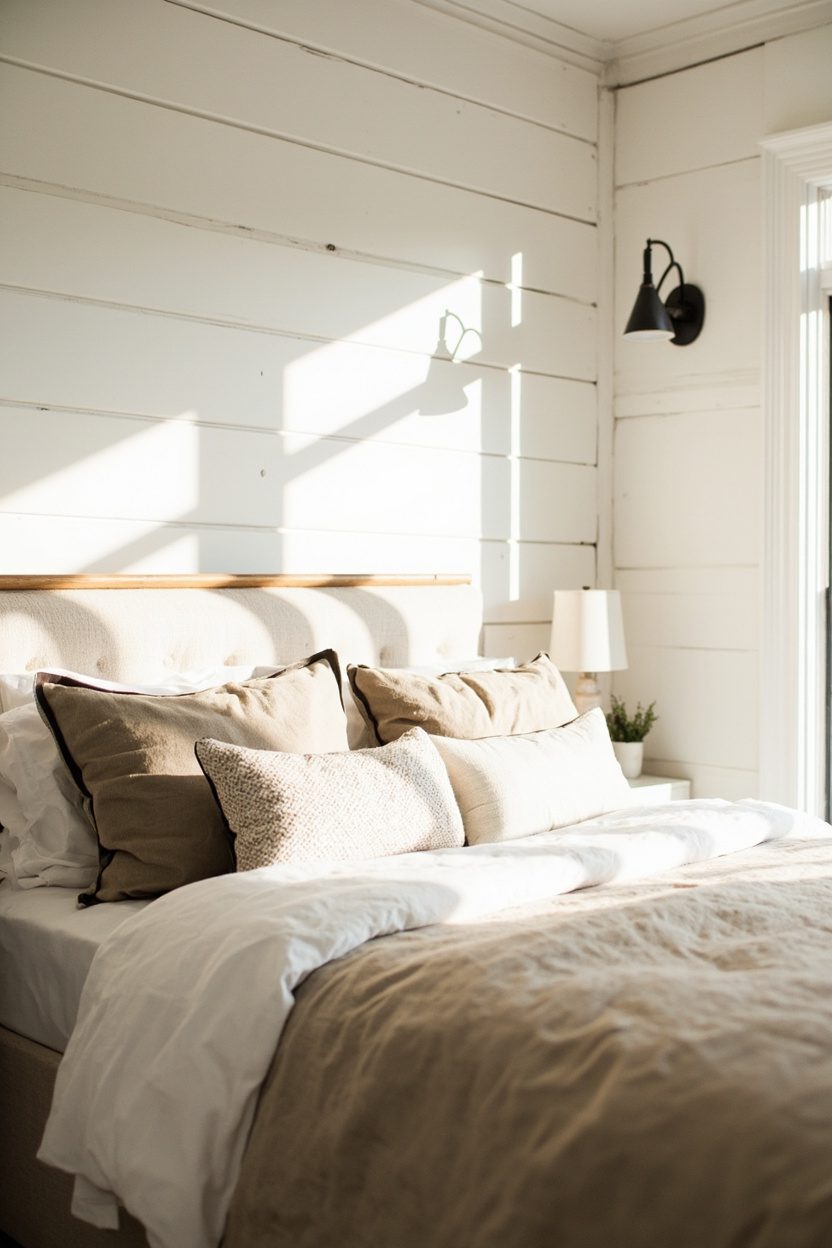 Shiplap Accent Wall in Soft White