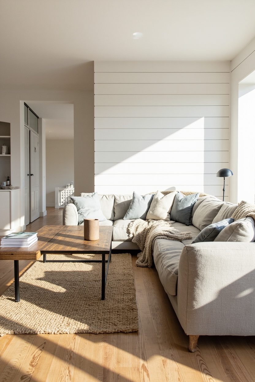 Shiplap feature wall, low profile