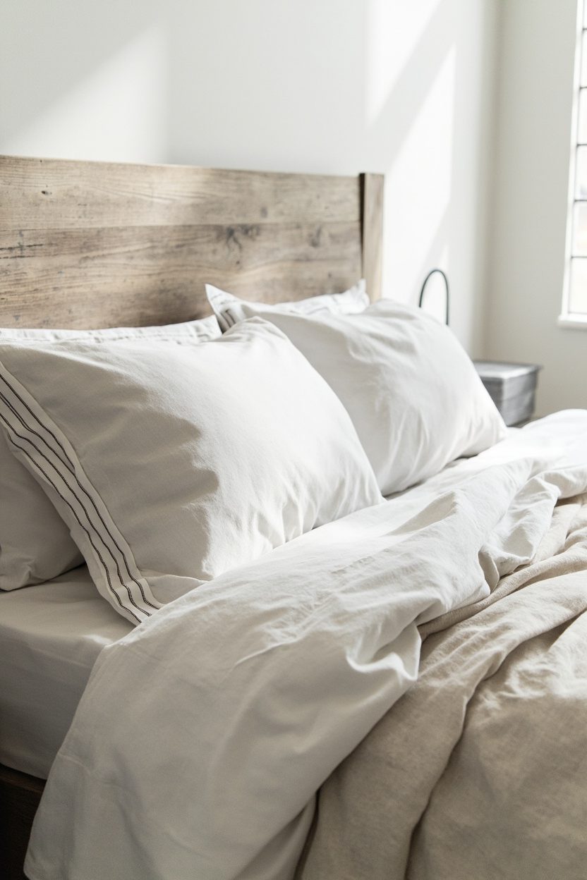 Striped Duvet with Flange Edges