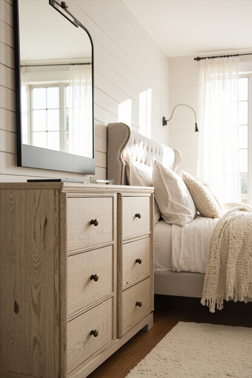 Twin Dressers, One Long Mirror