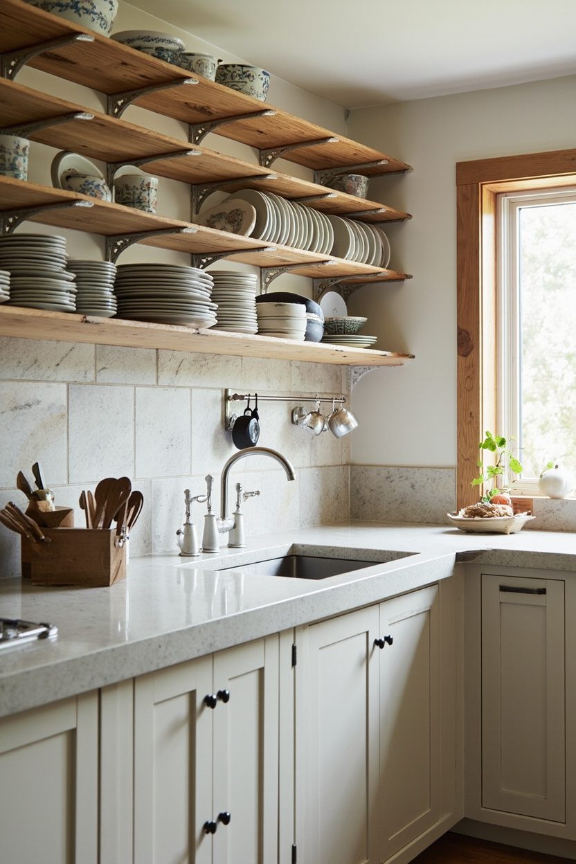 Wall-to-wall plate racks installed