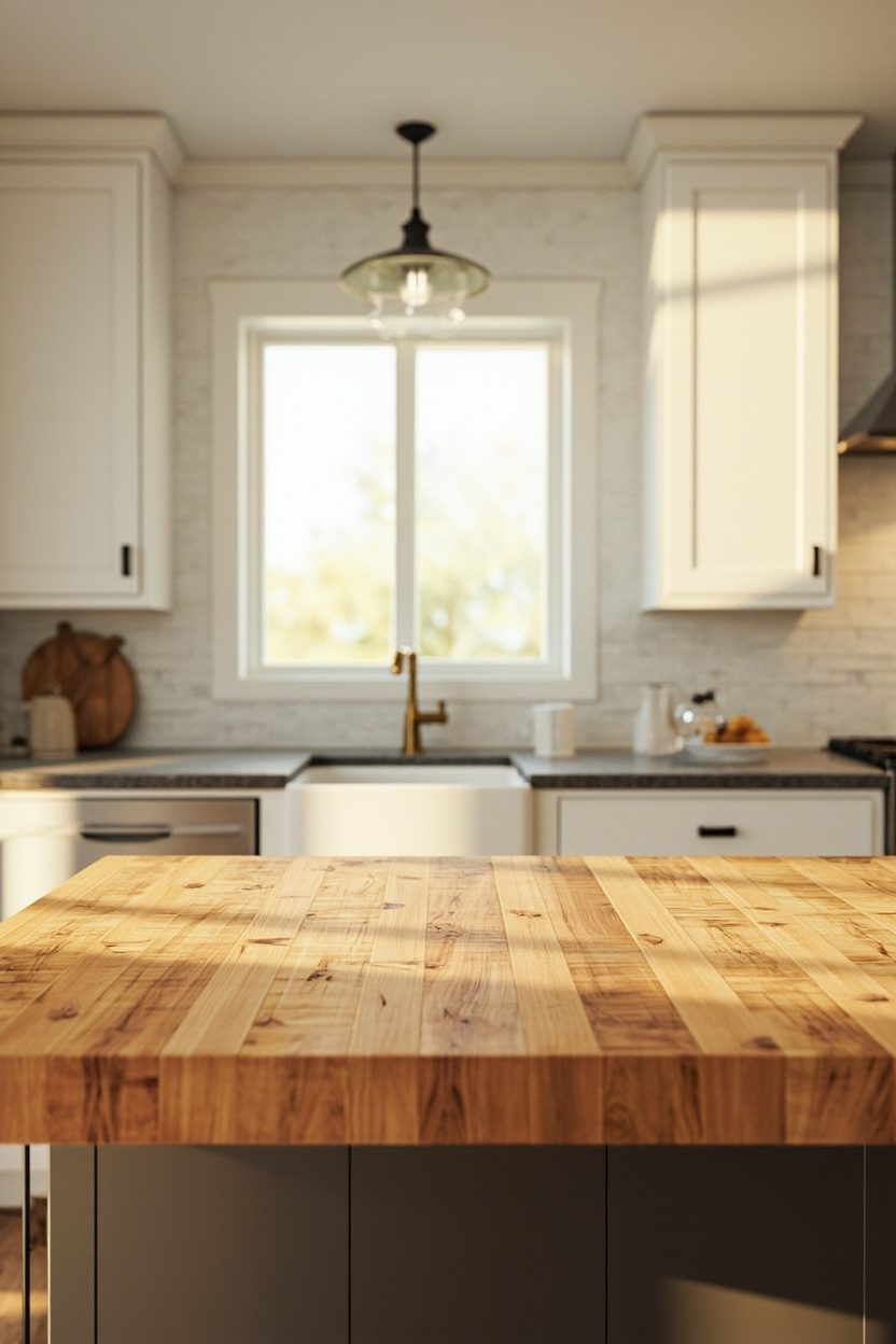 Warm Farmhouse Butcher Block Island