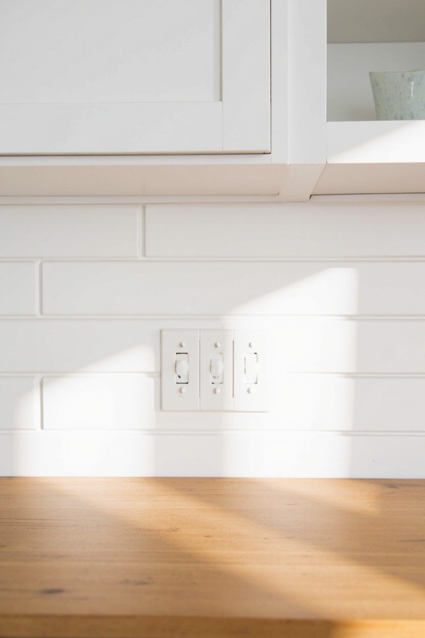 White Shiplap and Maple Butcher Block