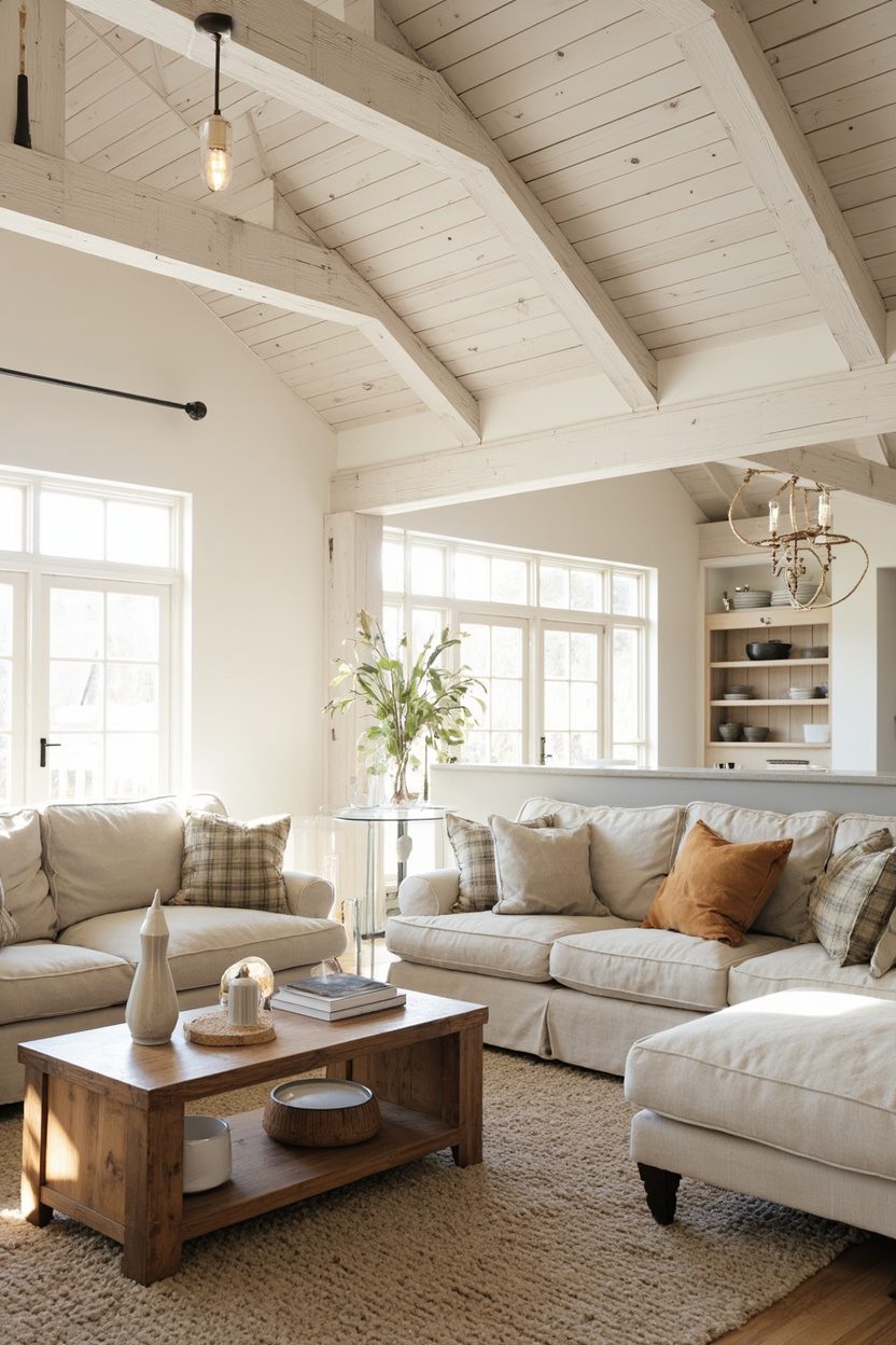 Whitewashed Beams over Neutral Palette