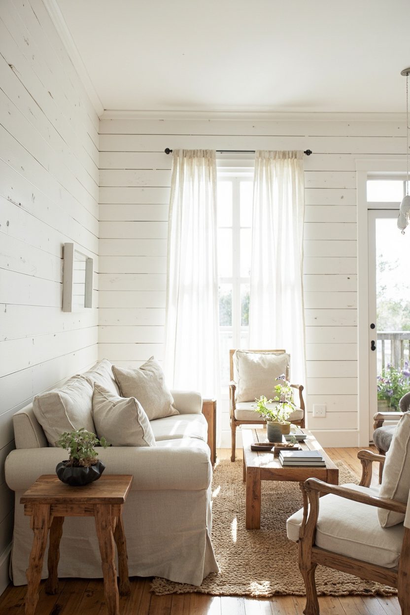 Whitewashed Shiplap Walls