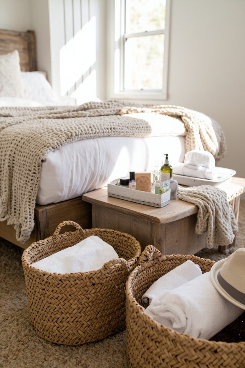Woven Baskets for Guest Essentials